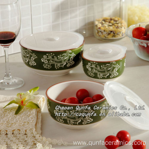 Promotional ceramic food storage boxes bins bowl